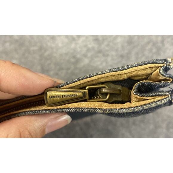 Armani Exchange Purse Womens Blue Denim A/X Clutch / Wallet - Picture 8 of 12
